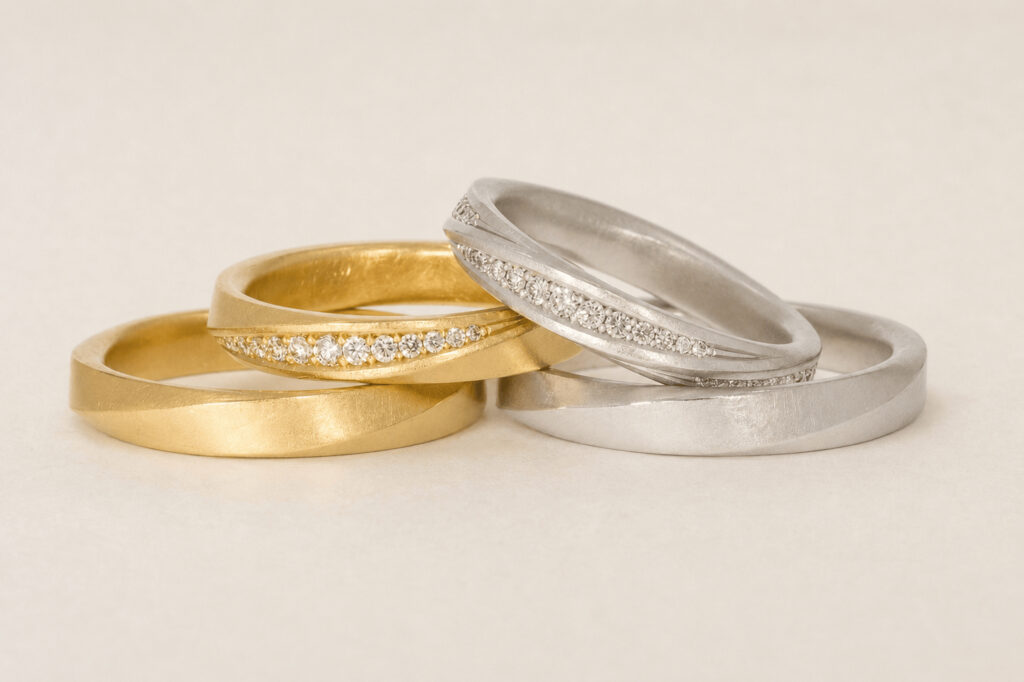 Eheringe in Silber und Gold, mit und ohne Diamanten